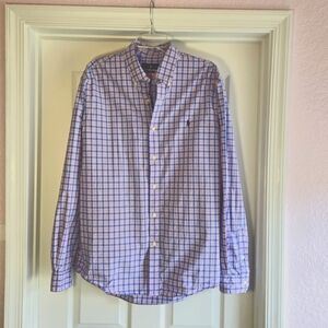 Polo‎ Ralph Lauren Pink And Blue Plaid Button Up Mens Size XL Slim Fit Cotton